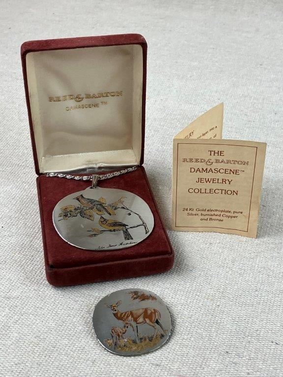 Reed & Barton Damascene Necklace and Brooch - 9