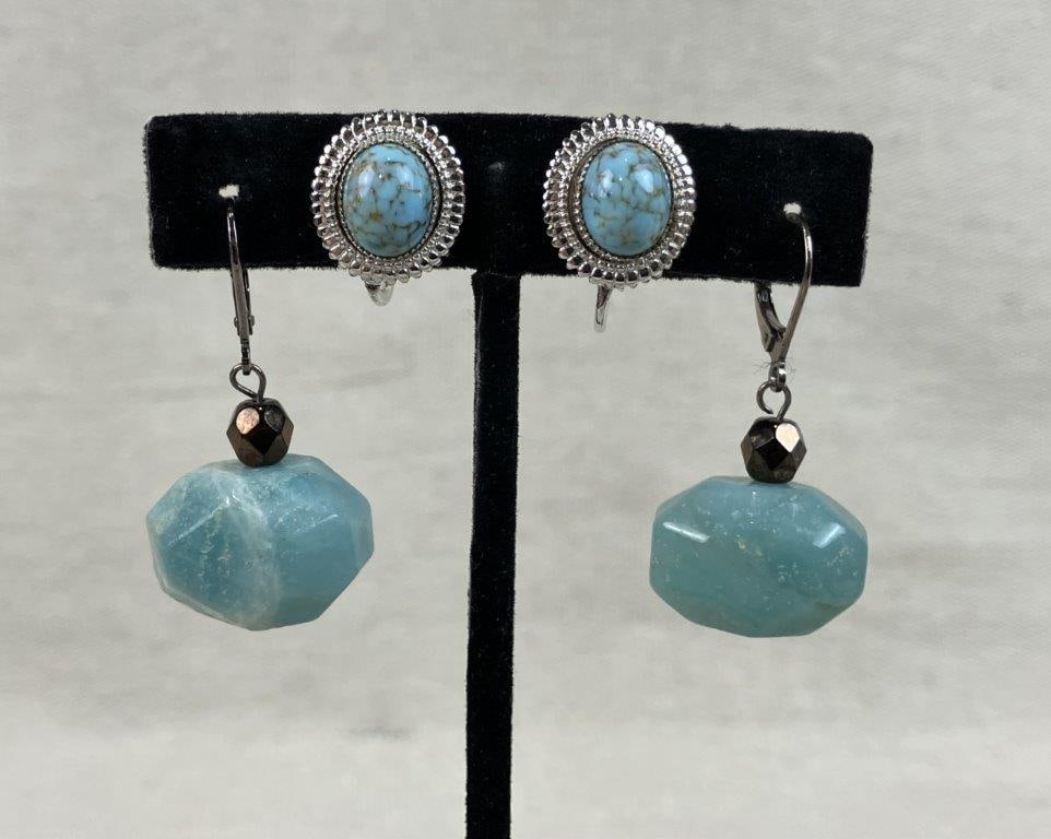 Turquoise-Toned Costume Jewelry Assortment Including Avon - 12