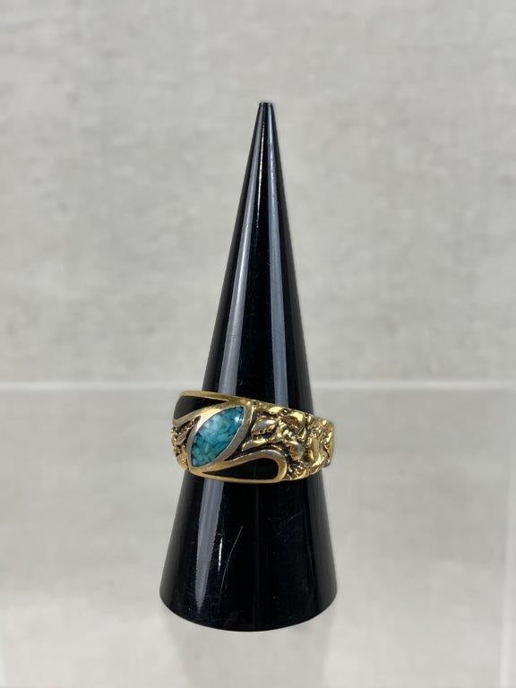 Turquoise-Toned Costume Jewelry Assortment Including Avon - 13