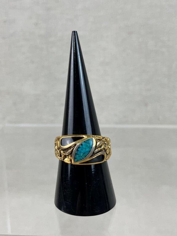 Turquoise-Toned Costume Jewelry Assortment Including Avon - 14