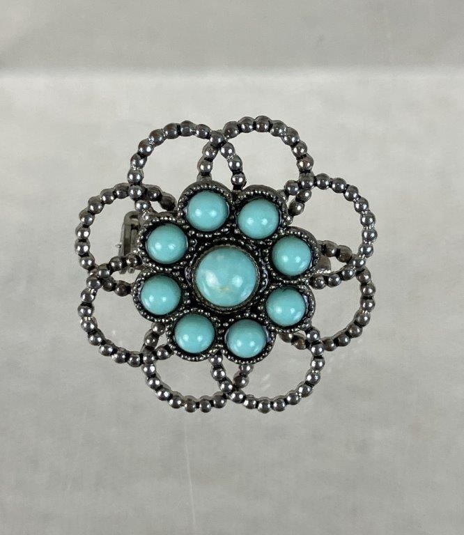 Turquoise-Toned Costume Jewelry Assortment Including Avon - 17