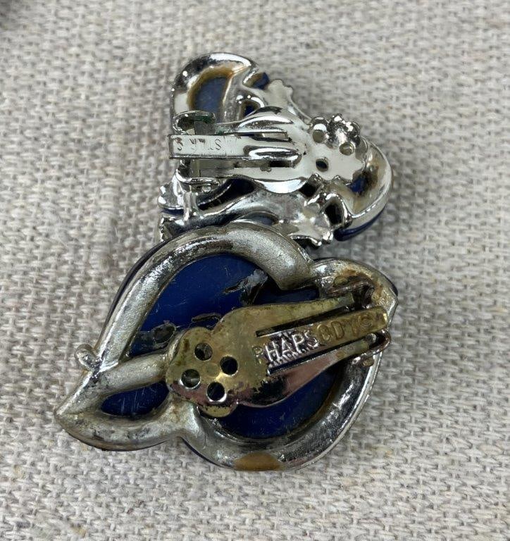 Assortment of Vintage Blue-toned Jewelry Including Monet and Bobley - 7