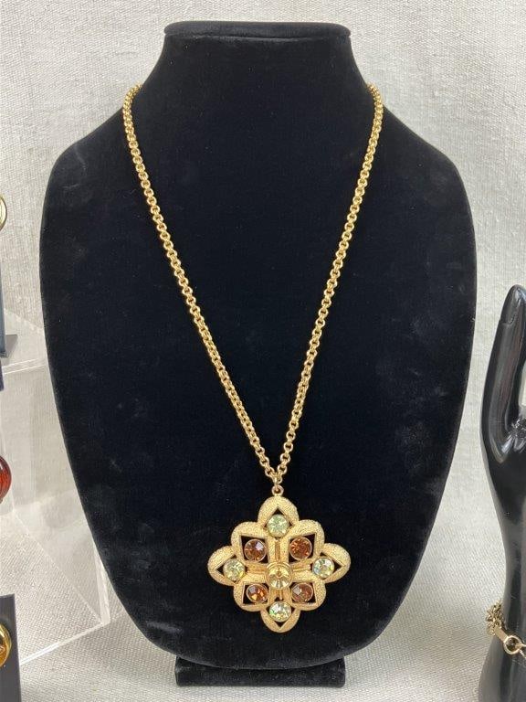 Assortment of Amber and Gold-toned Jewelry Including Sarah Coventry - 2