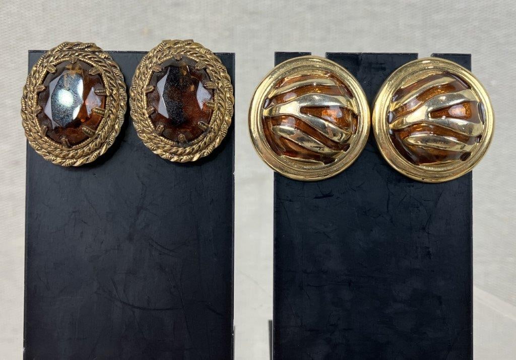 Assortment of Amber and Gold-toned Jewelry Including Sarah Coventry - 4