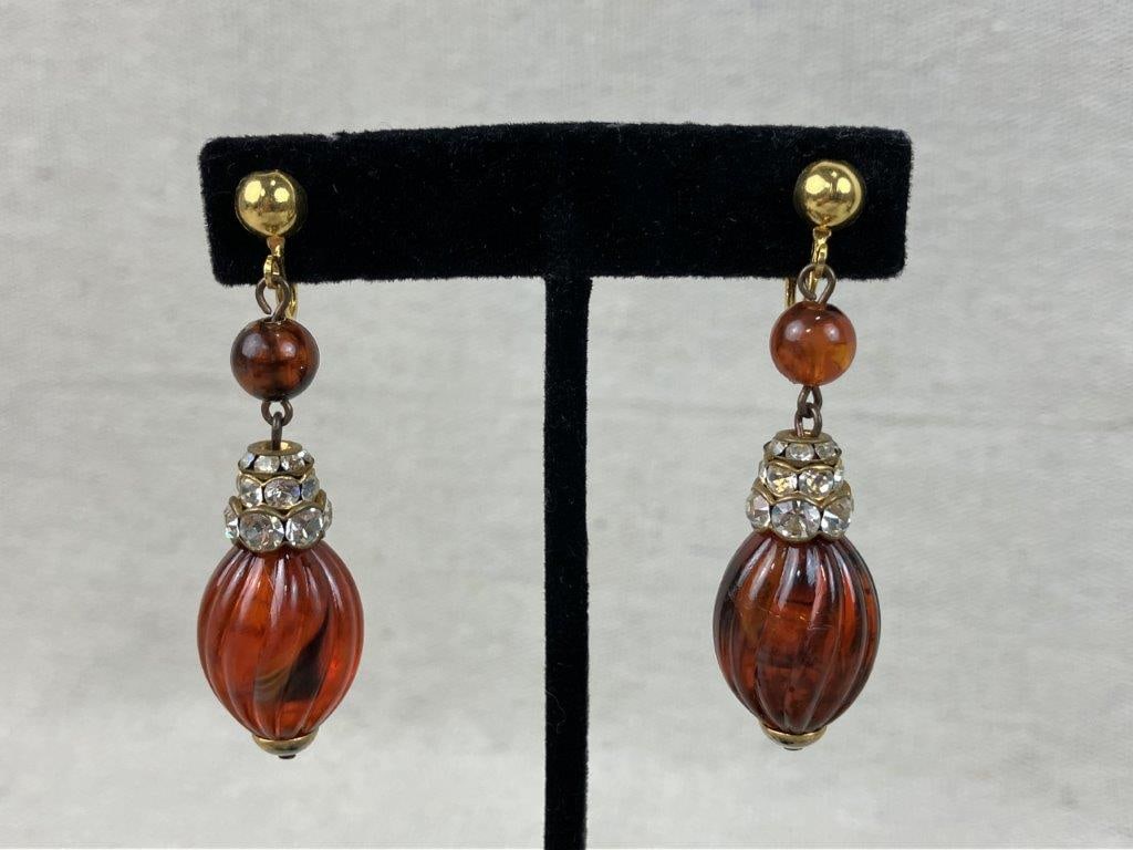 Assortment of Amber and Gold-toned Jewelry Including Sarah Coventry - 5
