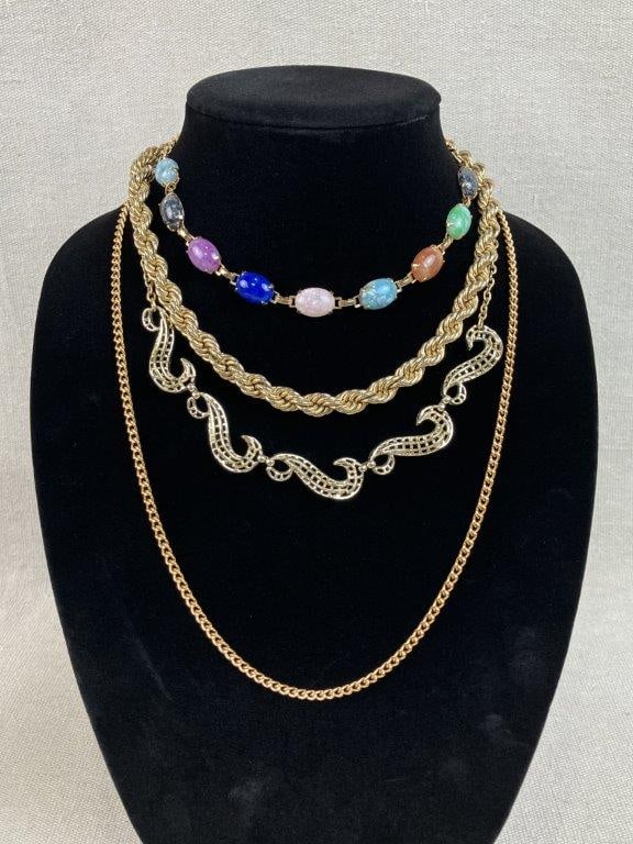 Gold Tone Costume Jewelry Assortment Including Napier and Hobe - 2