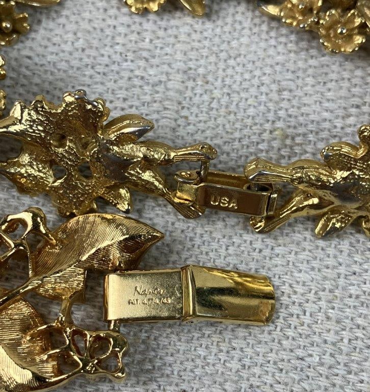 Gold Tone Costume Jewelry Assortment Including Napier and Hobe - 7