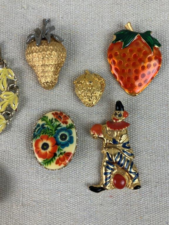 Assortment of Gold-Tone Brooches with Bracelet - 6
