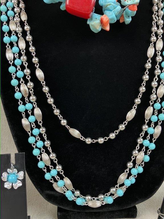 Turquoise-Toned Jewelry Assortment Including Sarah Coventry - 2