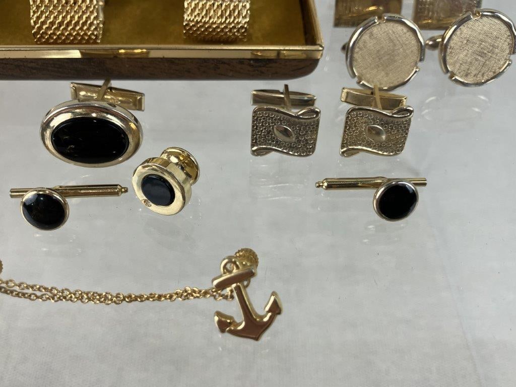 Vintage Men's Gold-Tone Cufflink Collection - 6