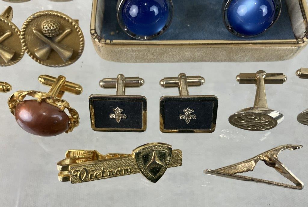 Men's Vintage Cufflinks and Tie Clips - 4