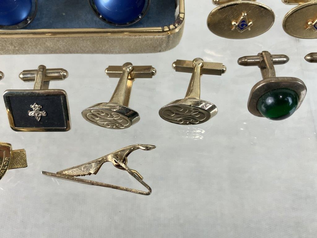 Men's Vintage Cufflinks and Tie Clips - 5