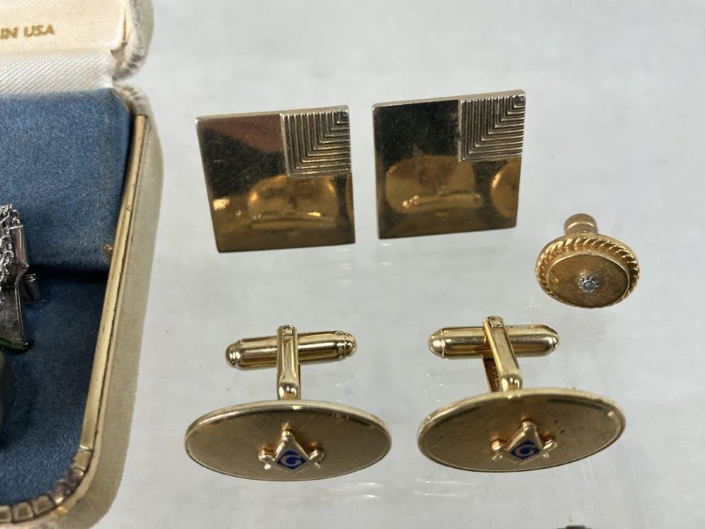 Men's Vintage Cufflinks and Tie Clips - 7