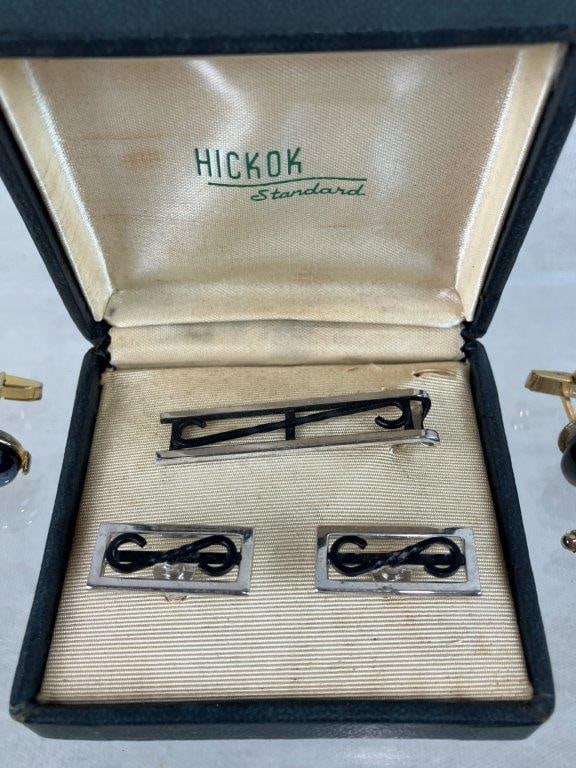Assortment of Vintage Gold-tone Cufflinks and Tie Clips - 2