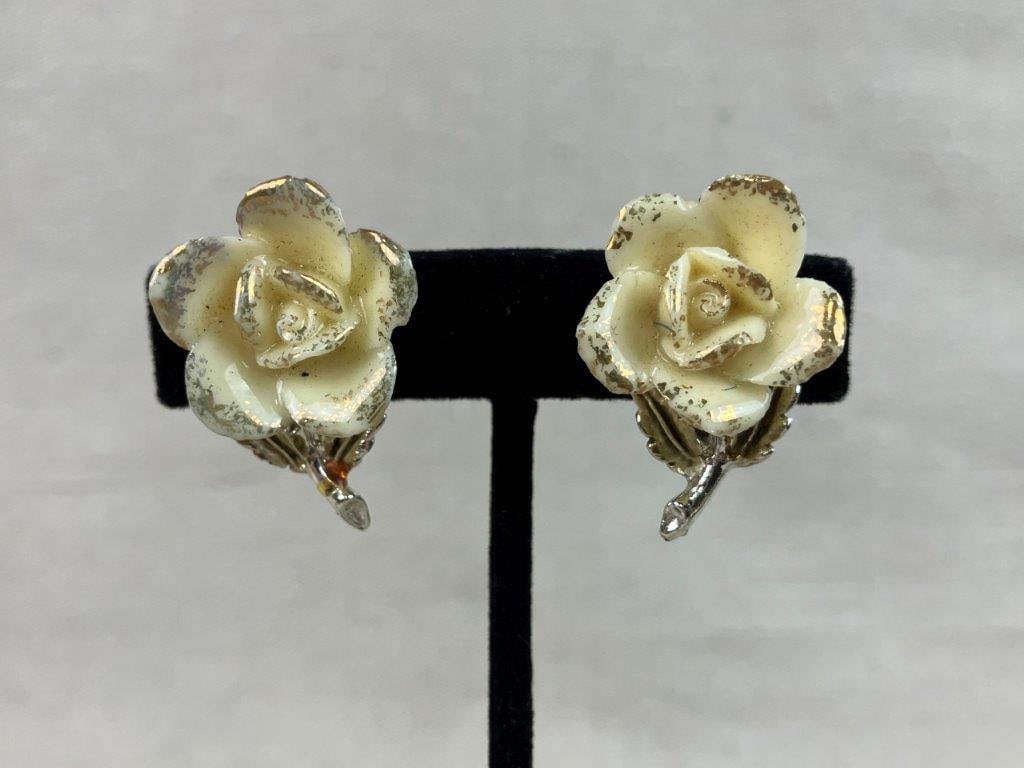 Coro Floral Brooch and Earrings - 2