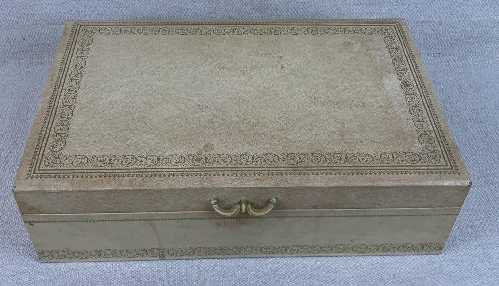 Assortment of Vintage Jewelry with Leather Jewelry Box - 13