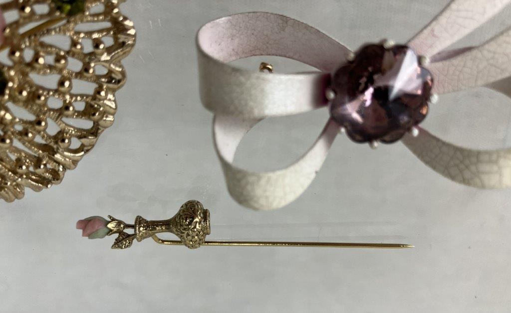 Assortment of Pink and Gold Tone Jewelry Including Sarah Coventry and Avon - 11