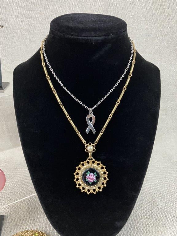 Assortment of Pink and Gold Tone Jewelry Including Sarah Coventry and Avon - 2