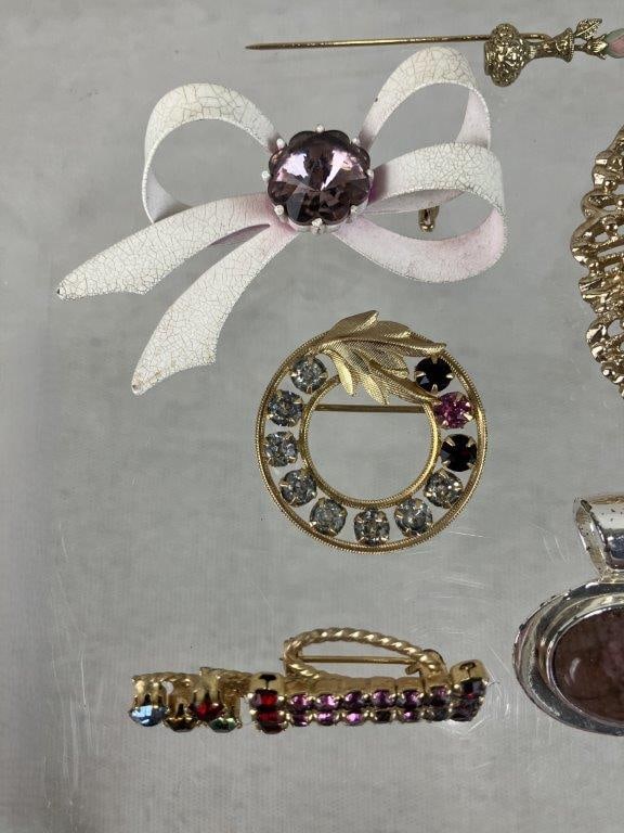 Assortment of Pink and Gold Tone Jewelry Including Sarah Coventry and Avon - 8