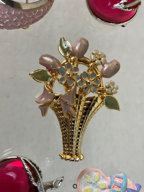Pink Themed Costume Jewelry Assortment Including Sarah Coventry - 16
