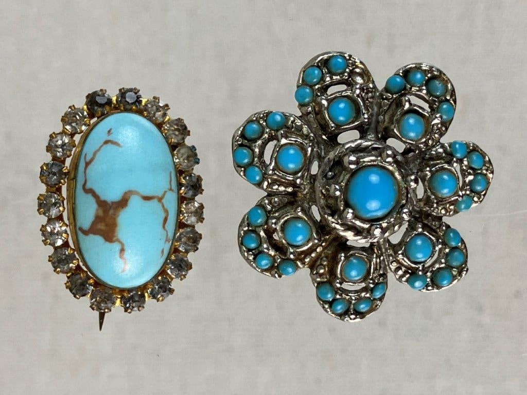 Turquoise-Toned Costume Jewelry Assortment Including Sarah Coventry - 13