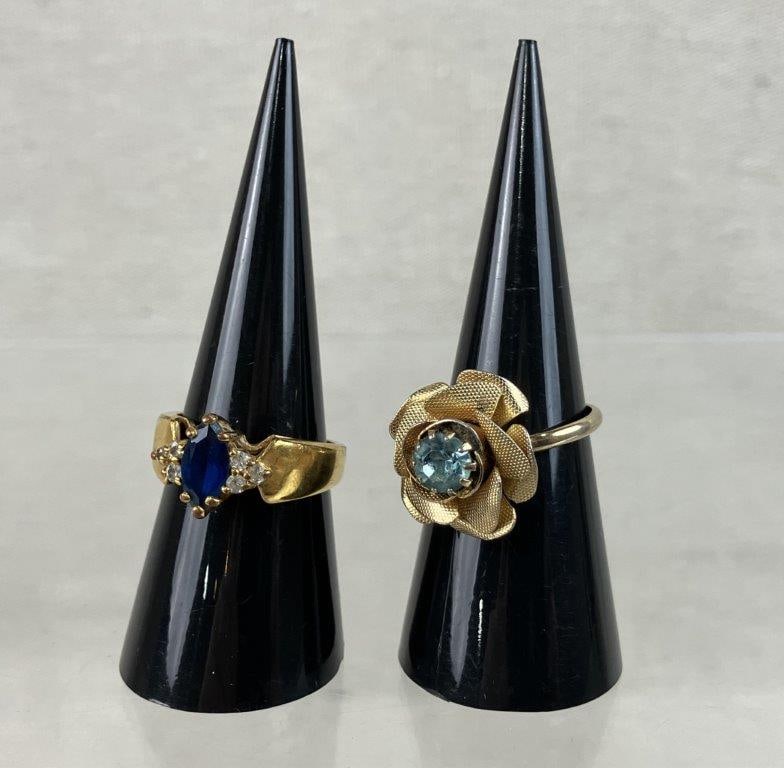 Blue and Gold-tone Jewelry Assortment Including Trifari and Sarah Coventry - 11