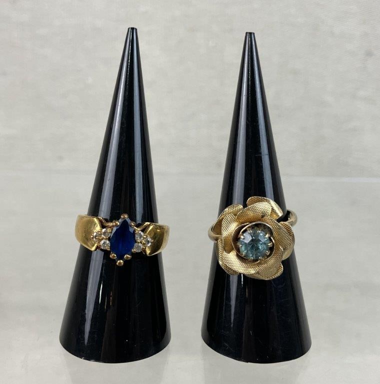 Blue and Gold-tone Jewelry Assortment Including Trifari and Sarah Coventry - 12