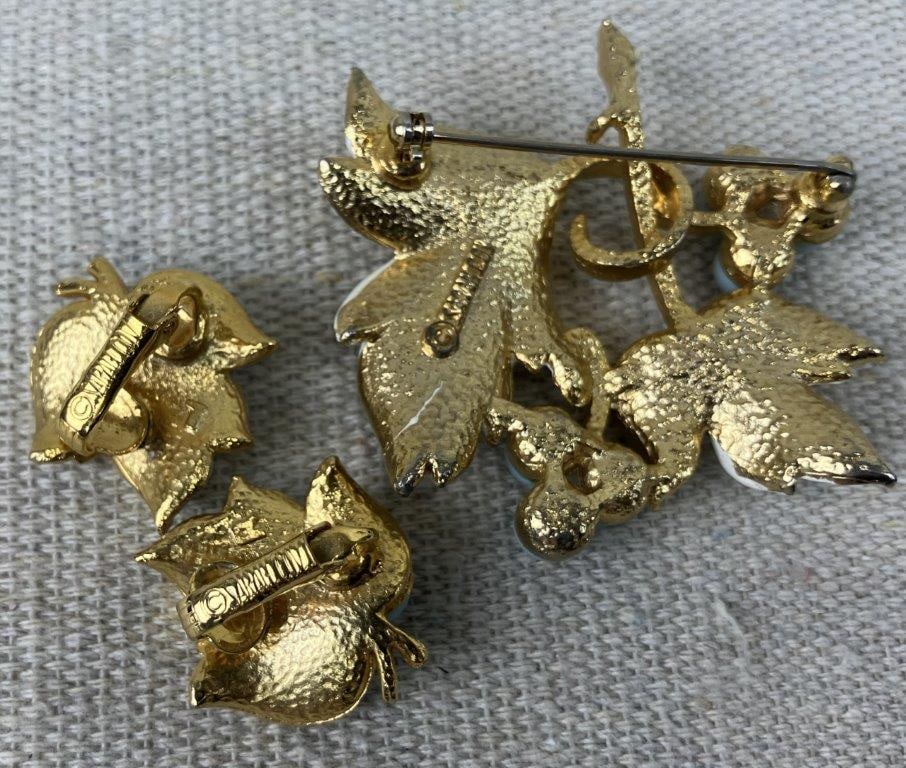 Blue and Gold-tone Jewelry Assortment Including Trifari and Sarah Coventry - 8