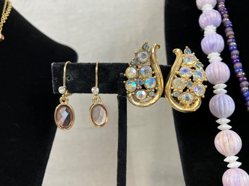 Assortment of Purple Tone Costume Jewelry Including Sarah Coventry - 2