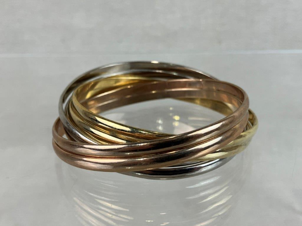 Mixed Metal Bangle Assortment - 4