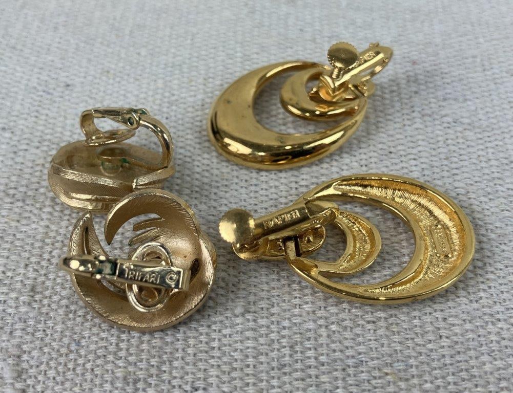 Gold-Tone Jewelry Assortment Including Trifari, Monet, and Avon - 5