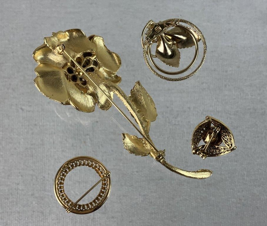 Assortment of Gold Tone Costume Jewelry Including Cameo Pendant - 13