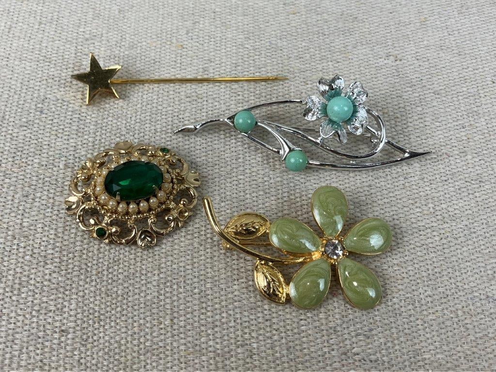 Assortment of Costume Jewelry Including Vogue, Sarah Coventry, and Coro - 13