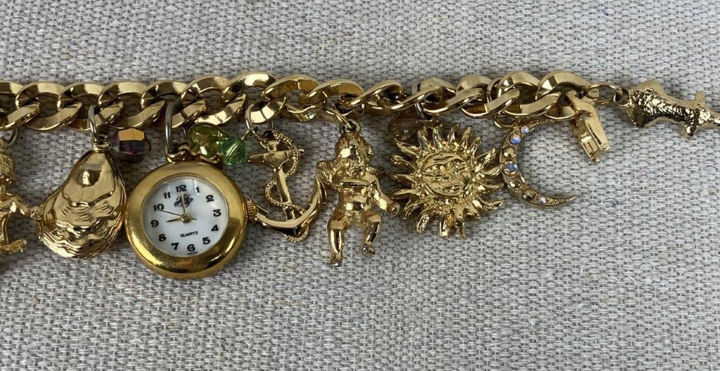 Kirks Folly Charm Bracelet Wrist Watch - 4