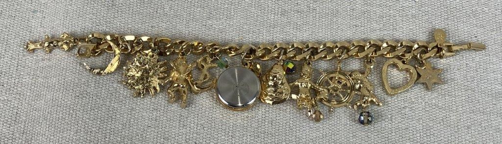 Kirks Folly Charm Bracelet Wrist Watch - 6