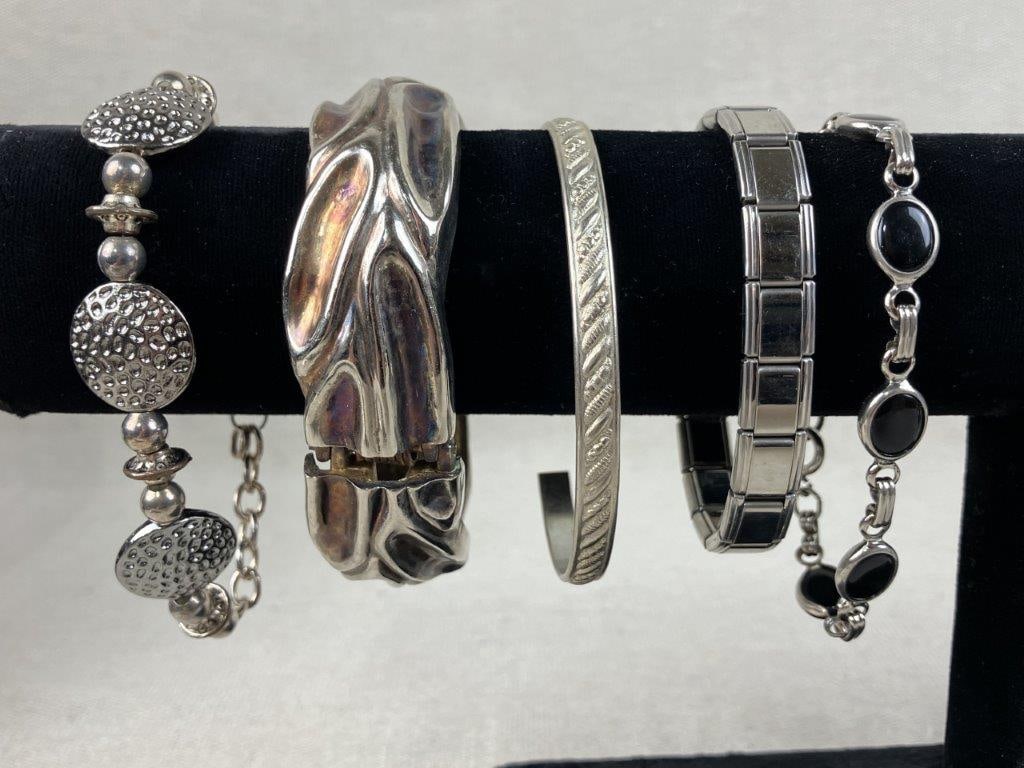 Vintage Silver-Tone Jewelry Including Bradley Watch Pendant - 8