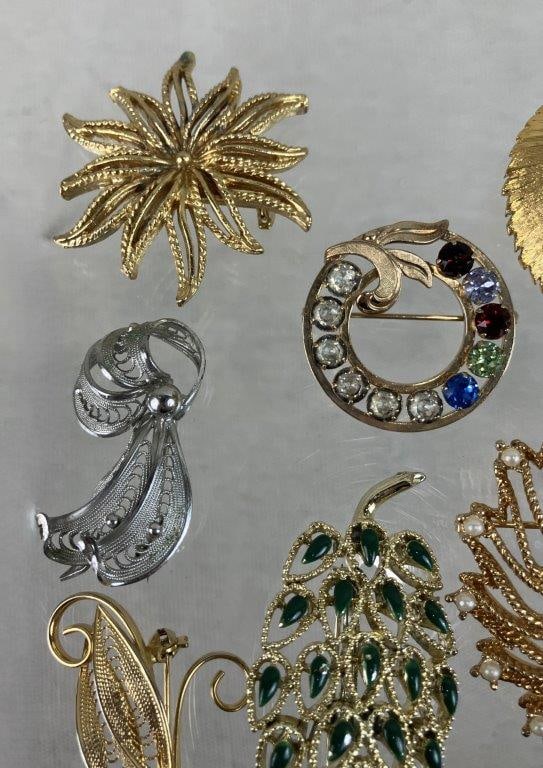 Gold-Tone Costume Brooch Assortment Including Sarah Coventry - 2