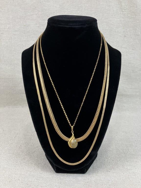 Assortment of Gold-tone Necklaces and Rings Including Avon and Sarah Coventry - 13