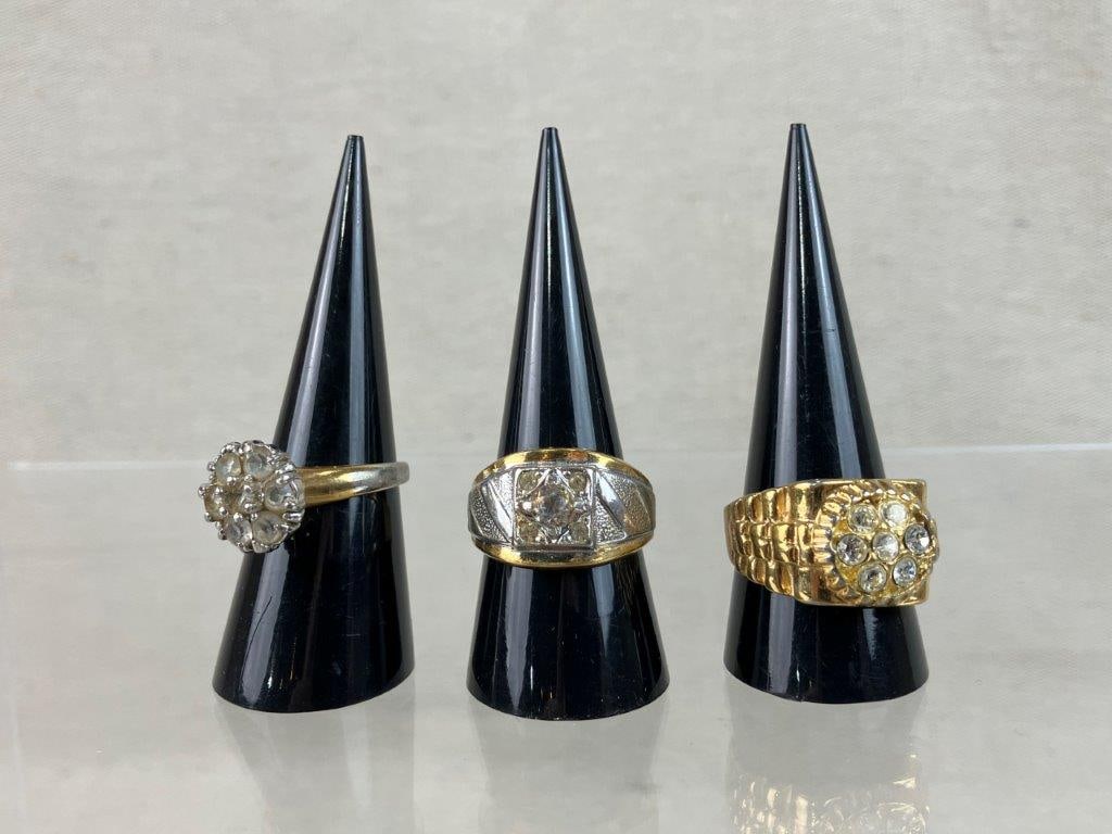 Assortment of Gold-tone Necklaces and Rings Including Avon and Sarah Coventry - 15