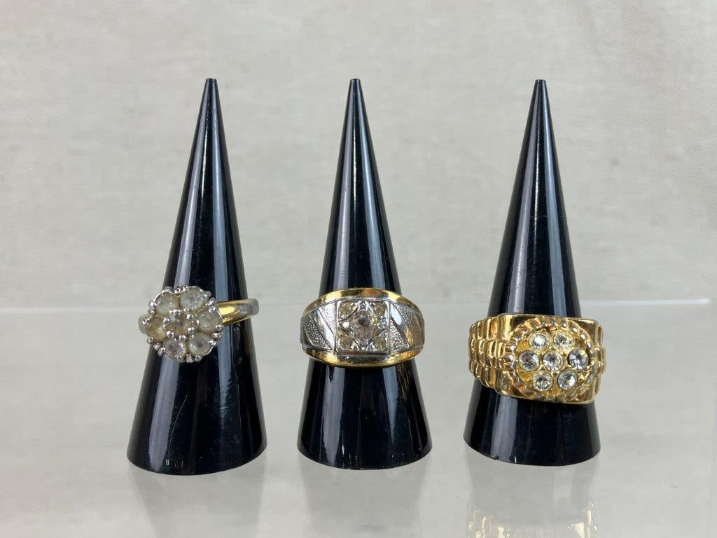 Assortment of Gold-tone Necklaces and Rings Including Avon and Sarah Coventry - 16
