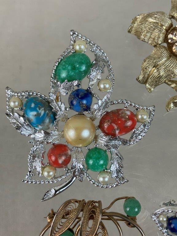 Costume Jewelry Brooch Assortment Including Sarah Coventry - 2