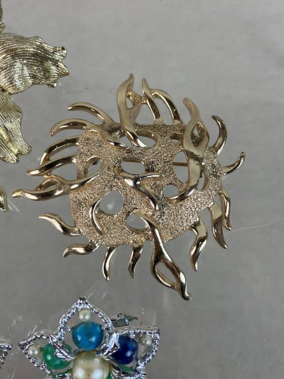 Costume Jewelry Brooch Assortment Including Sarah Coventry - 4