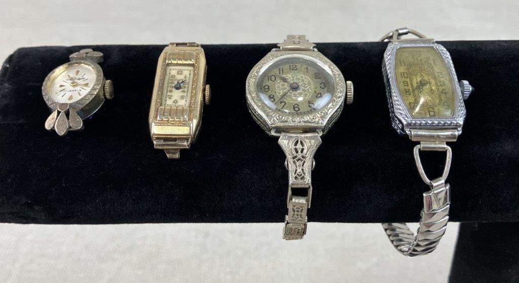 Luxury Wristwatch Assortment Including Bulova Art Deco and Langendorf - 2