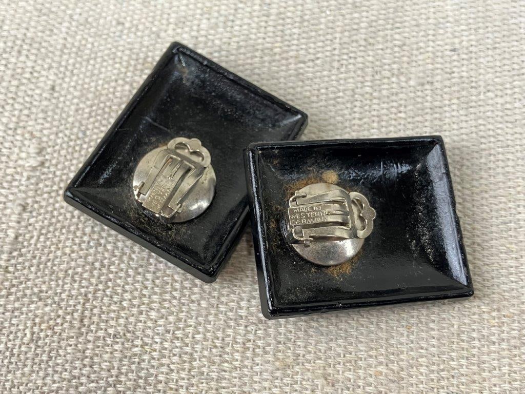 Modernist Mid-Century West German Black Clip-On Earrings - 3