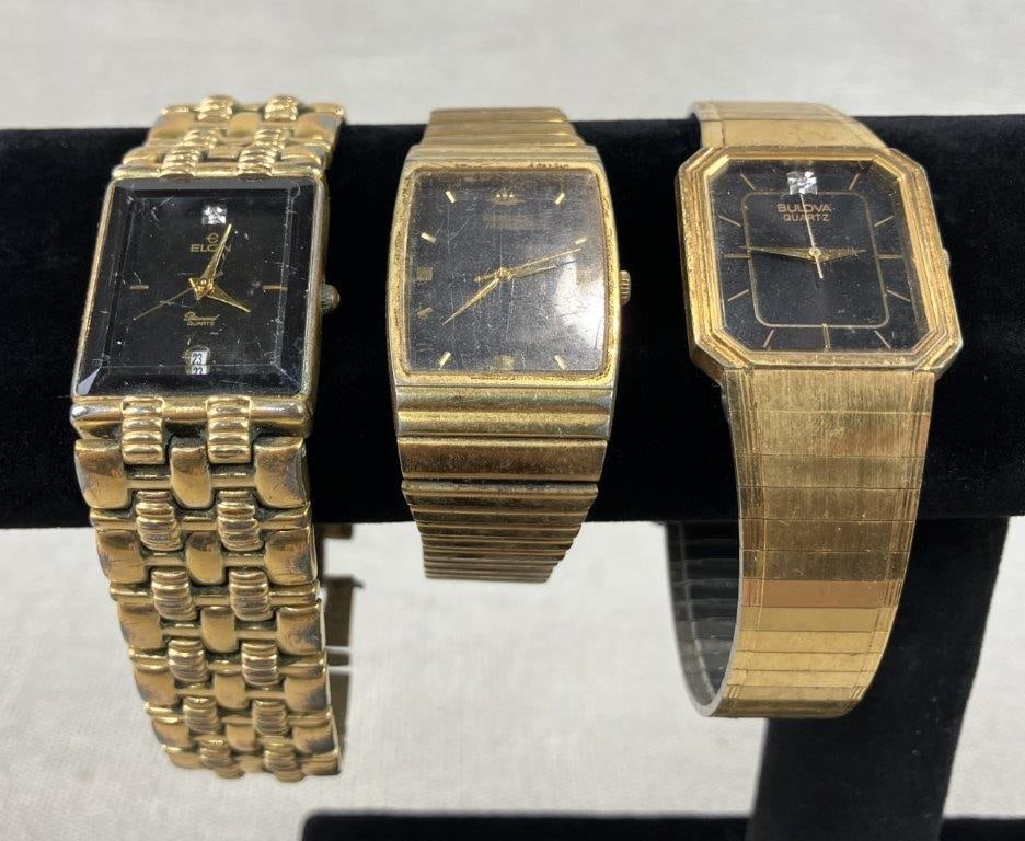 Men's Luxury Wristwatch Assortment Including Bulova and Elgin - 2
