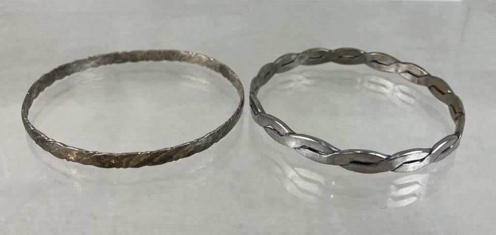 Mexican Sterling Silver Bangle Bracelets - 2