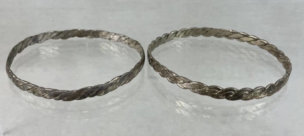 Mexican Sterling Silver Bangle Bracelets - 3