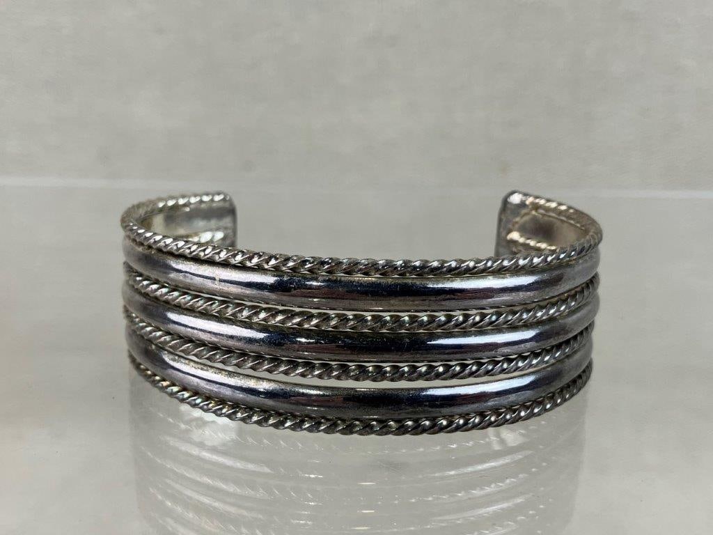 Mexican Sterling Silver Bangle Bracelets - 4