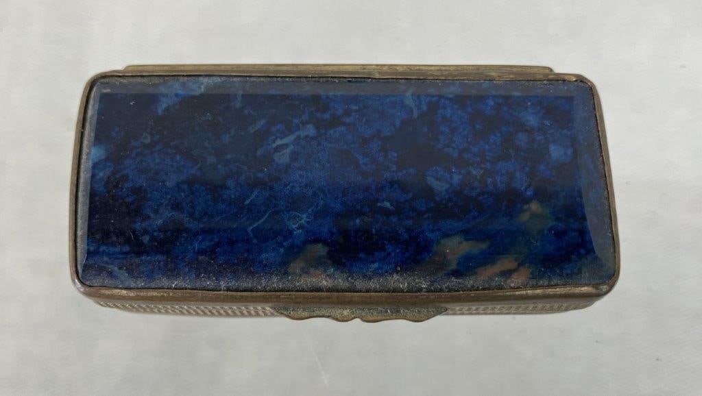 Lapis Lazuli Pill Box and Vintage Compact Assortment - 6