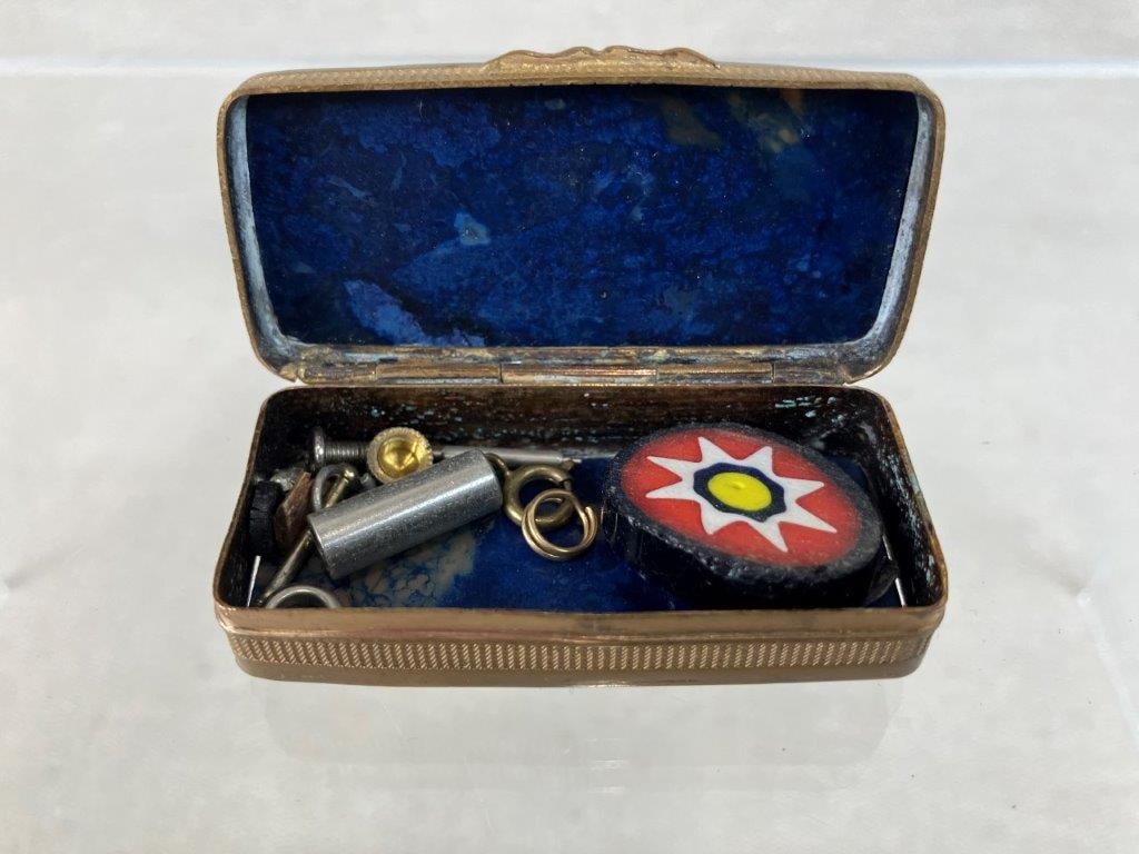 Lapis Lazuli Pill Box and Vintage Compact Assortment - 7